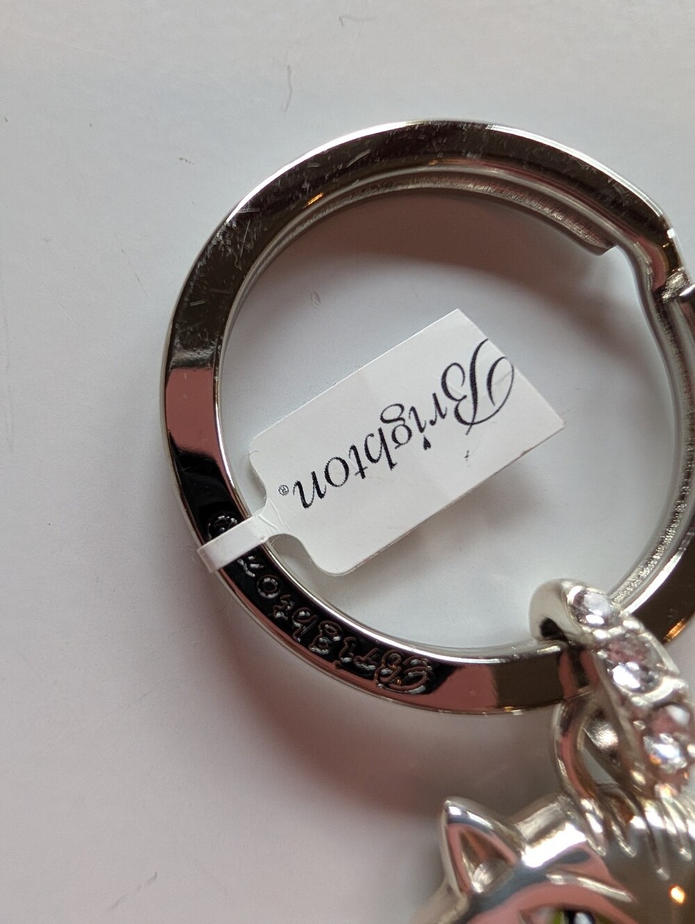 Brighton E17310 Candy Cane Cat Key Fob - Picture 3 of 5